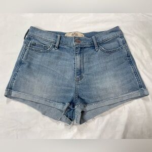 Hollister Ultra High Rise Cut Shorts Size 5 Waist 27 Light Wash Vintage Stretch